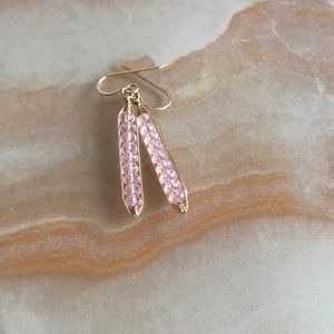 Pink bead drop earrings